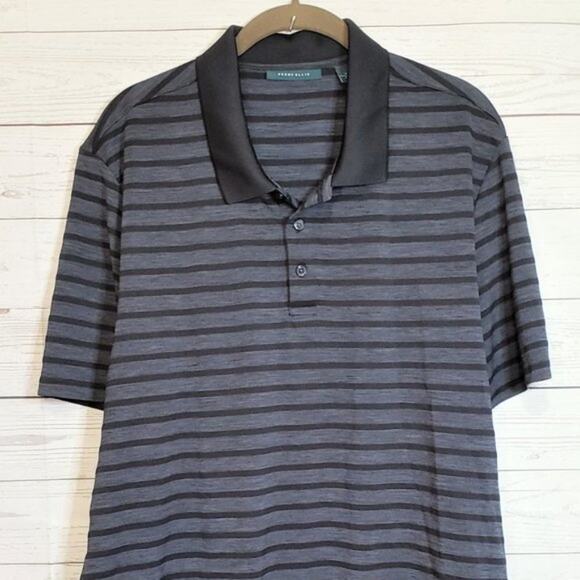 Perry Ellis Stripe Three Button Spread Collar Golf Polo XL - Picture 7 of 7